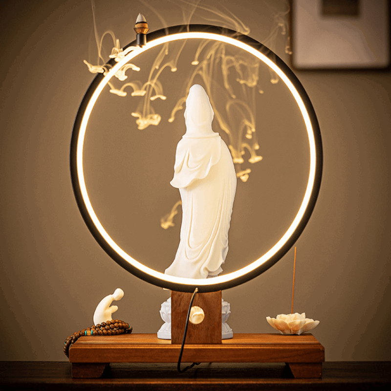 Zenity Space Round Lamp Bodhisattva Figurine for Elegant Home Décor