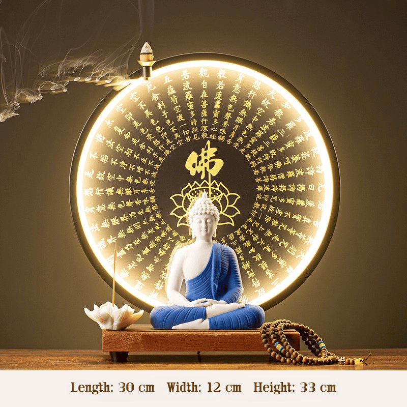 LED Halo Buddha Statue - Glowing Meditation Night Light