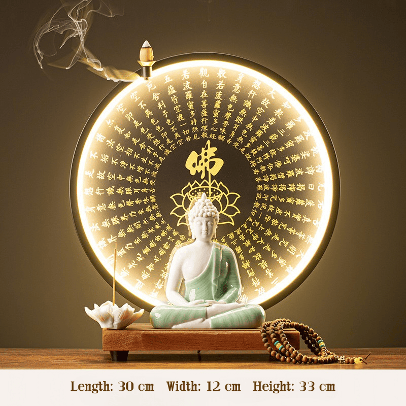 LED Halo Buddha Statue - Glowing Meditation Night Light