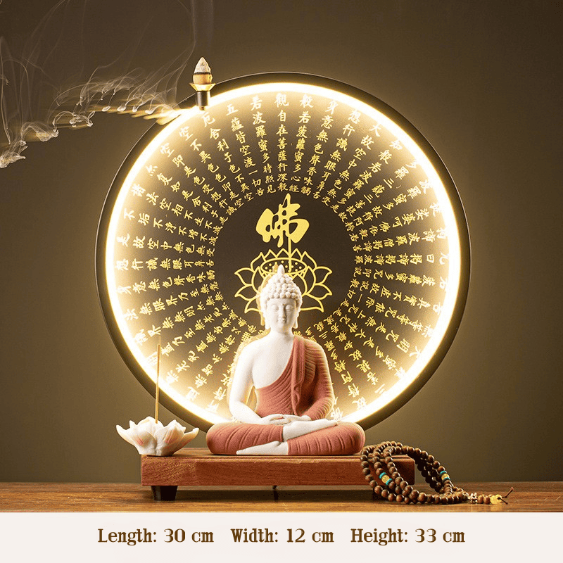 LED Halo Buddha Statue - Glowing Meditation Night Light