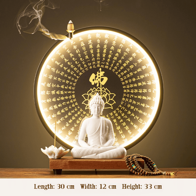 LED Halo Buddha Statue - Glowing Meditation Night Light