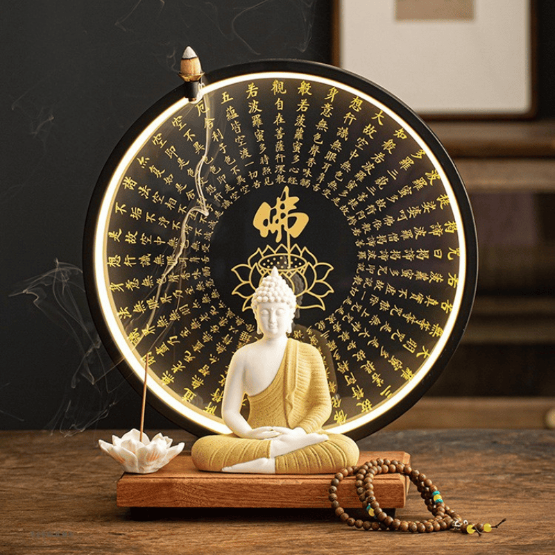 LED Halo Buddha Statue - Glowing Meditation Night Light