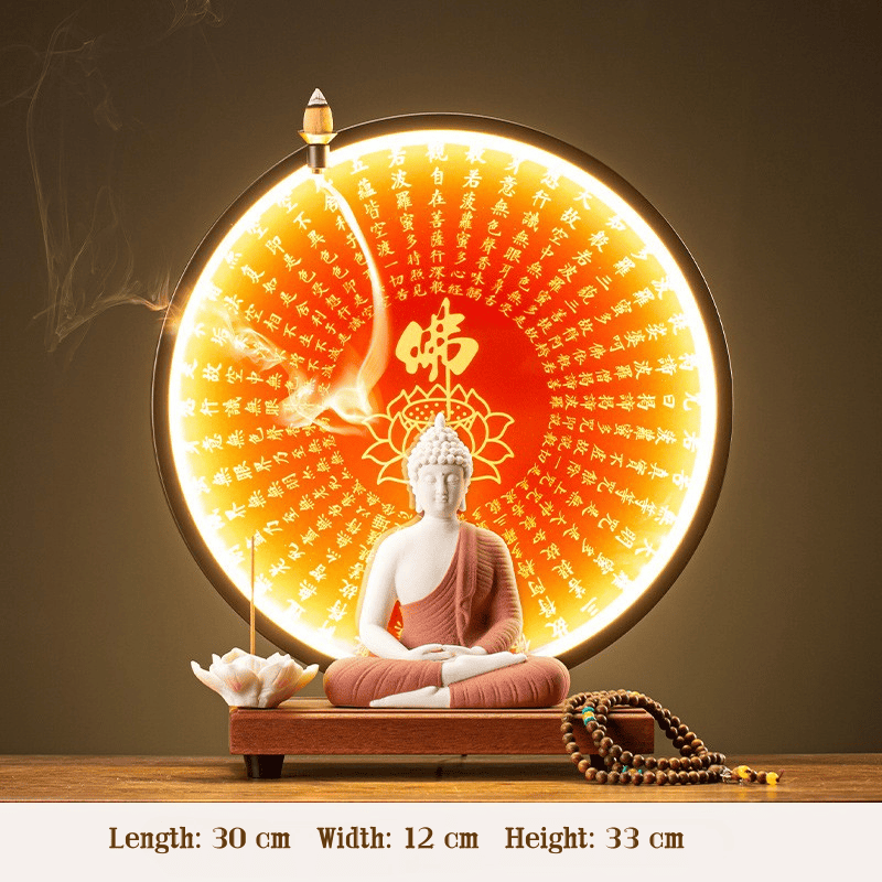 LED Halo Buddha Statue - Glowing Meditation Night Light
