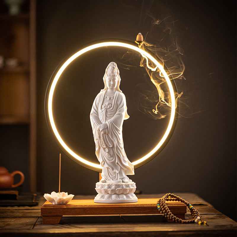 Zenity Space Round Lamp Bodhisattva Figurine for Elegant Home Décor
