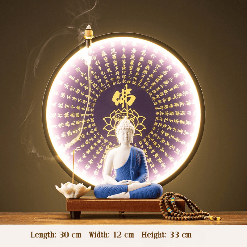 LED Halo Buddha Statue - Glowing Meditation Night Light