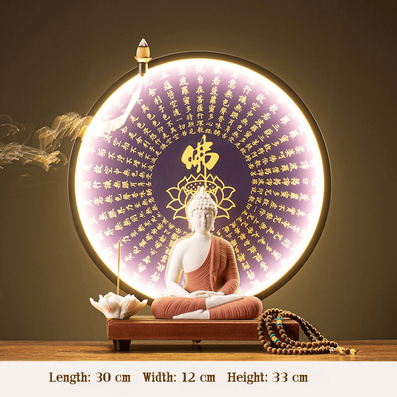 LED Halo Buddha Statue - Glowing Meditation Night Light