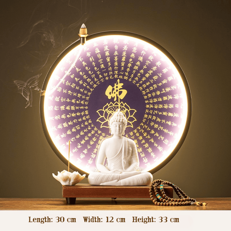 LED Halo Buddha Statue - Glowing Meditation Night Light