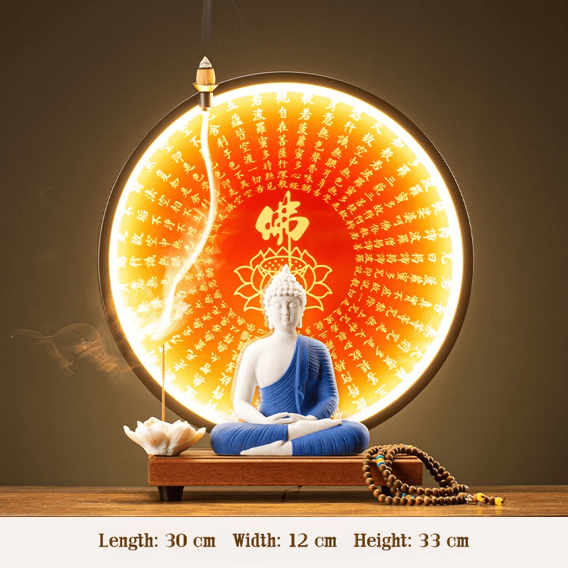 LED Halo Buddha Statue - Glowing Meditation Night Light