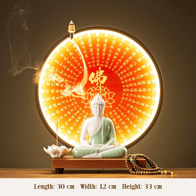 LED Halo Buddha Statue - Glowing Meditation Night Light