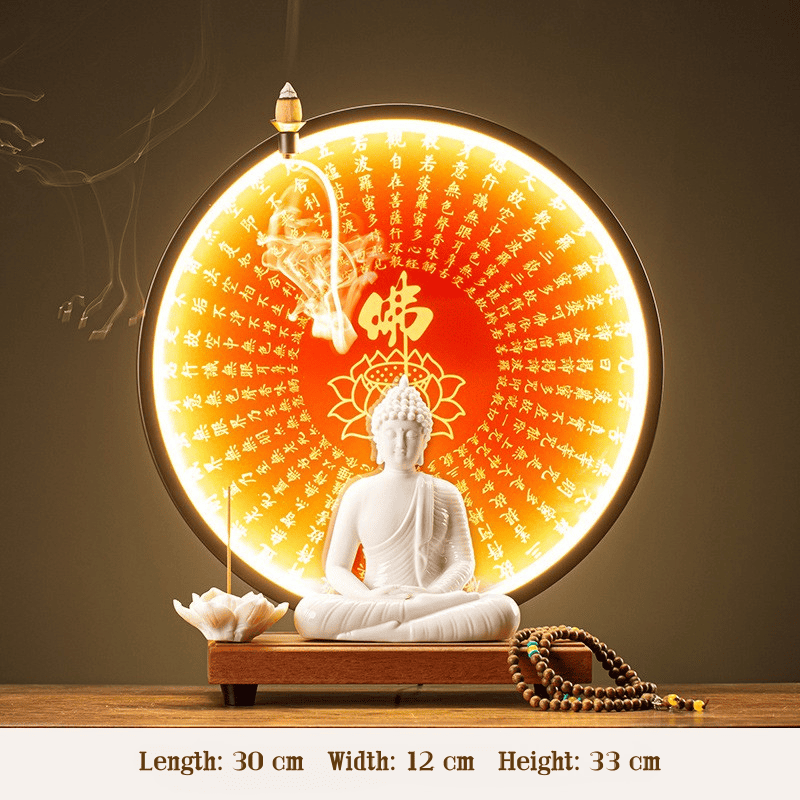 LED Halo Buddha Statue - Glowing Meditation Night Light