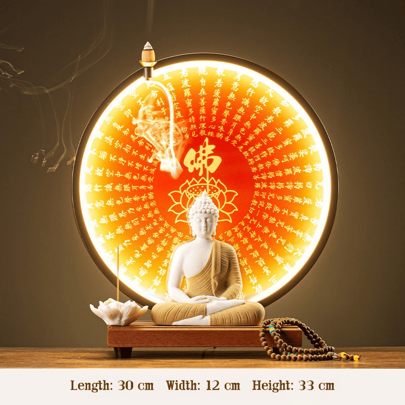 LED Halo Buddha Statue - Glowing Meditation Night Light