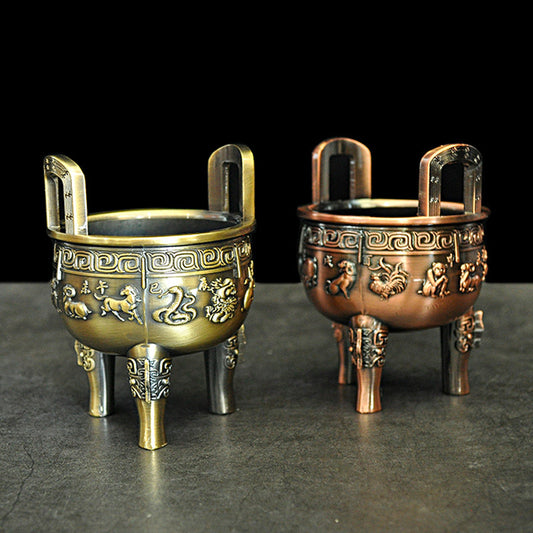 Zenity Space Bronze three-legged small incense burner - Elegant Bronze Tripod Design for Tranquil Spaces and Serenity