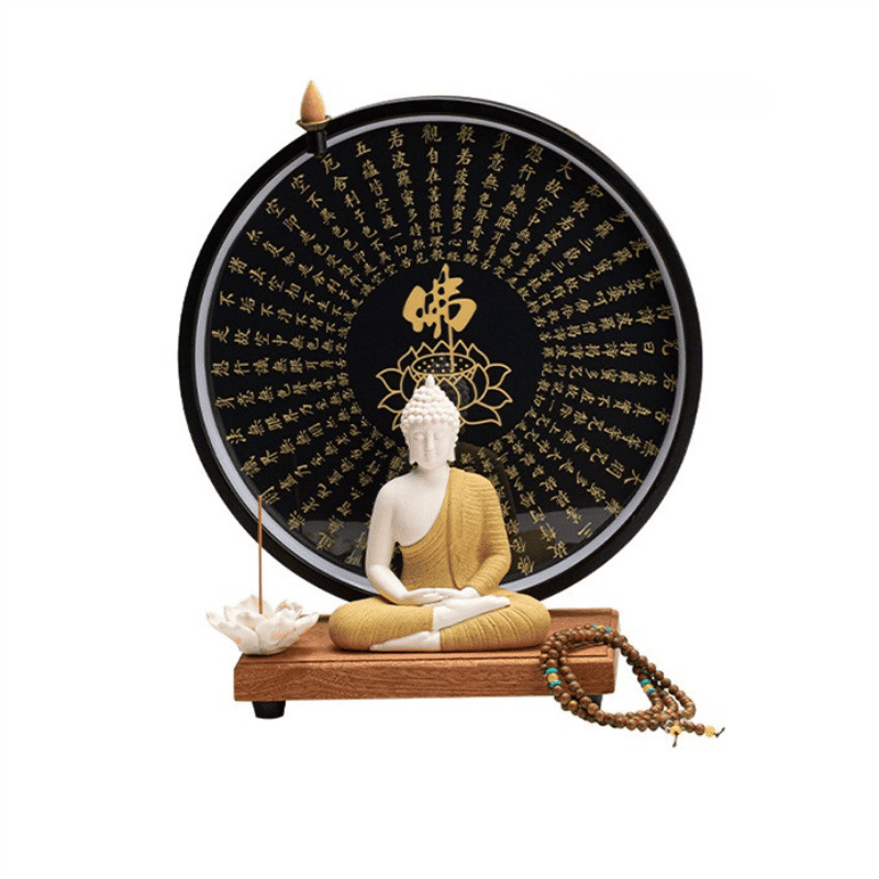 LED Halo Buddha Statue - Glowing Meditation Night Light